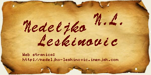 Nedeljko Leškinović vizit kartica